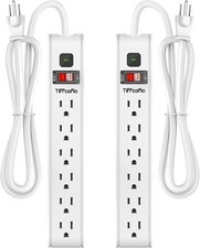Surge Protector Power Strip, 6 Feet Extension Cord, 600 Joules Surge Protecti...
