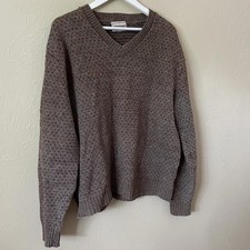 Vintage 90s Wool Blend Speckled Eclectic Grandpa Sweater Relaxed Brown Neutral
