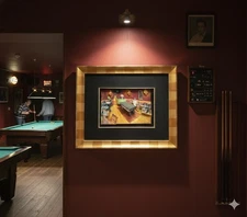 Van Gogh "Pool Hall" 3D Relief Reproduction Framed Art Target 2004