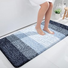 OLANLY Bathroom Runner Rugs Mat 47x24, Extra Soft 47" X 24", Navy Blue