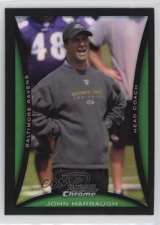2008 Bowman Chrome Refractor John Harbaugh #BC217 Rookie RC 6m1