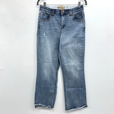 Democracy "Ab" Technology High Rise Crop Bootcut Jeans Sz 6 Blue Light Wash