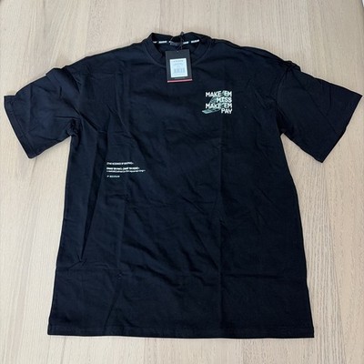 New Boxraw Black T-Shirt Mens Size Small Oversized Fit