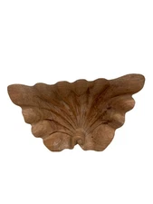 VTG 40/50s HAND CARVED WOODEN Scalloped, Clamshell Dish Bowl Defect