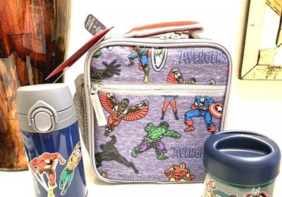 School Pottery Barn Disney LUNCH BOX+marvel Avengers superhero Water Travel ]