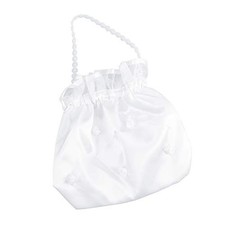 Bridal Dolly Bag Satin Flower Decorated Bridesmaid Handbag Wedding Purse for