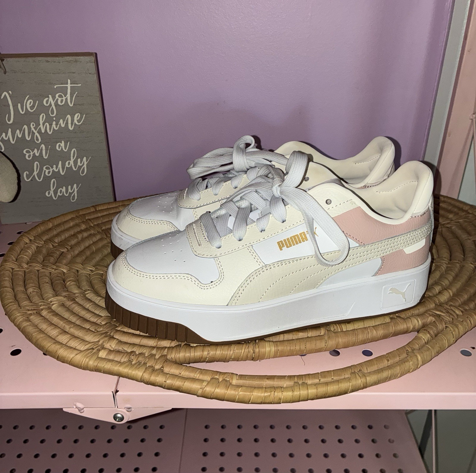 White Pink Ivory Low Top Women