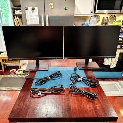 2 Lenovo ThinkVision S24e-20 23.8-Inch VA Full HD WLED LCD Monitor (Raven Black)