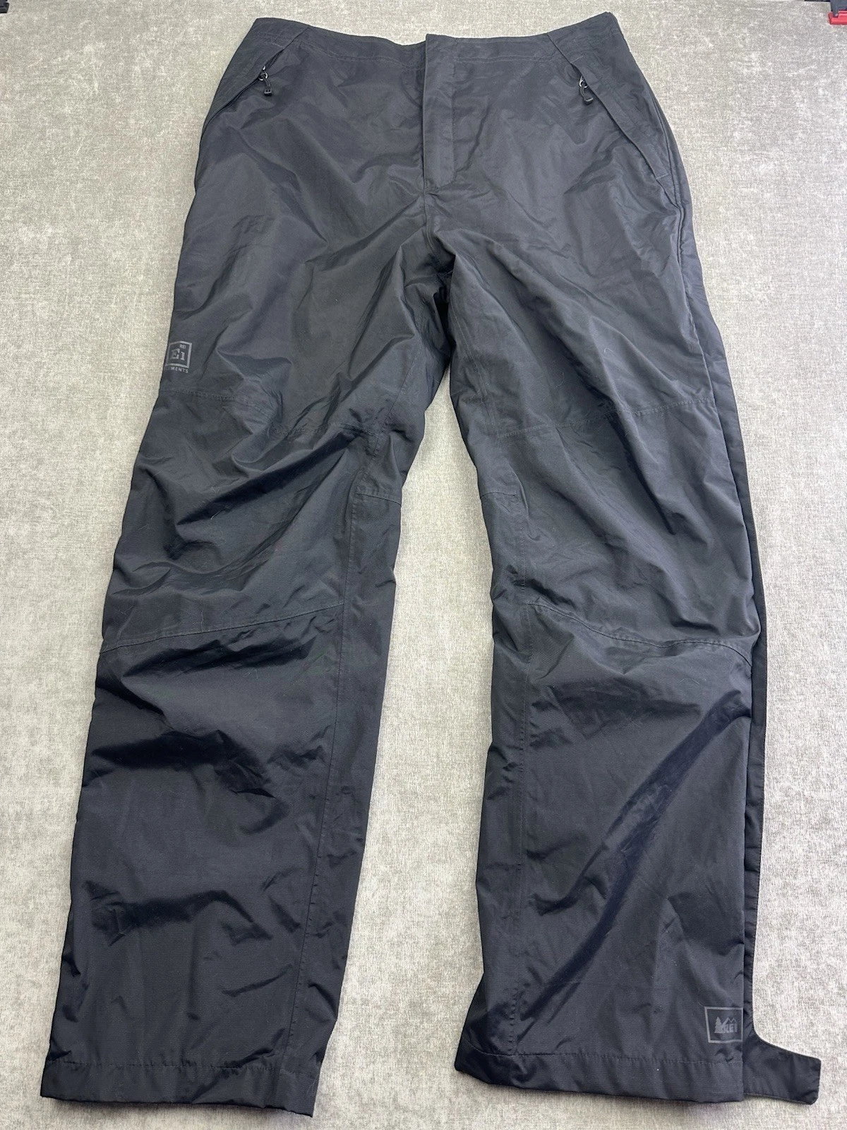 REI E1 Elements Pants Men's Size L/32 Black Snow Windproof Waterproof