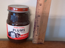 Vintage 90 s Sealed Gerber Baby Food 6 oz Jar - Plums Price Tag Still Attached