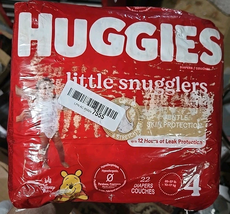 Huggies Little Snugglers Gentle Skin Baby Diapers, Size 4 (22-37 lbs), 22 Count