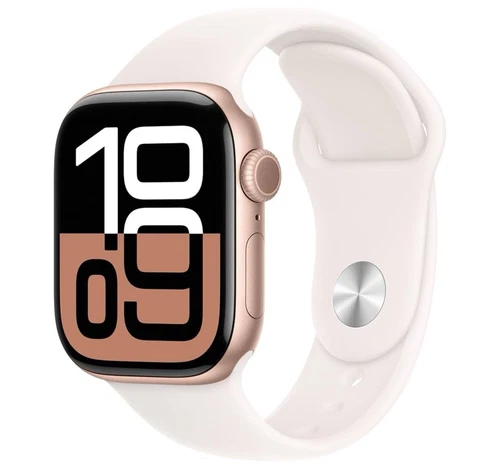 Apple Watch Series 10 42mm GPS Rose Gold Case w Light Blush Band S/M MWWH3LW/A