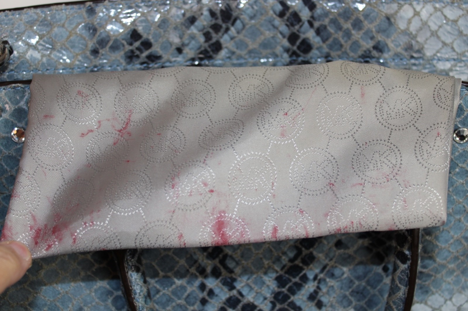 Michael Kors Blue Python Embossd Patent Leather B… - image 13
