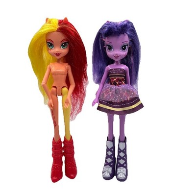 2 My Little Pony Hasbro Equestria Dolls Sunset Shimmer Twilight Sparkle Cut Hair