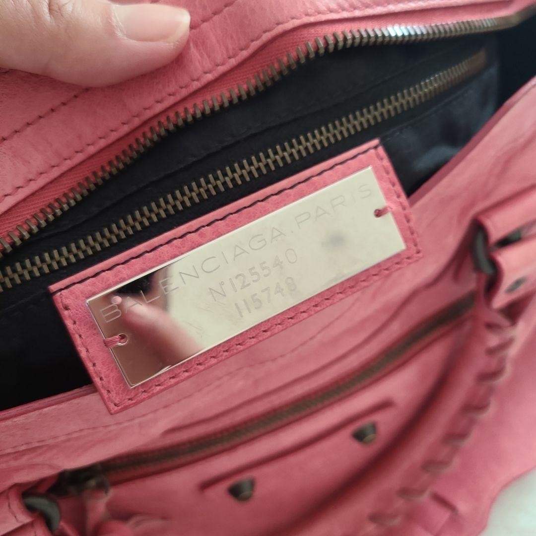 Balenciaga The City Bag 115748 Pink Leather 2Way Tote Shoulder Y2K thumbnail 19