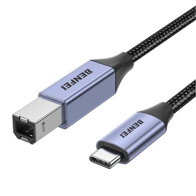 USB C Druckerkabel 2M Nylon, Aluminiumstecker, für Scanner, Drucker, MacBook,...