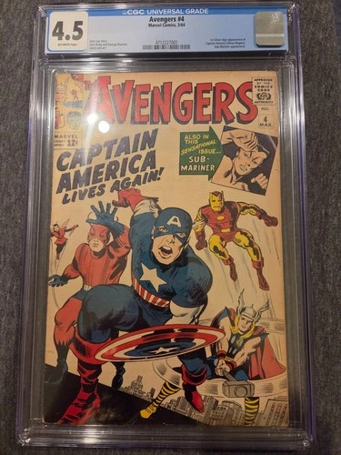 Avengers #4 Marvel Comics, 3/64--4.5 CGC Universal Grade--Off-White Pages