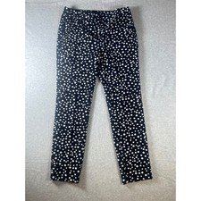 Adrianna Papell Black White Polka Dot Pants Slim Leg Cropped Size 4