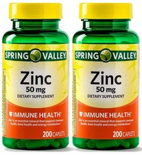 Spring Valley Zinc 50 mg – 200 Ct (2 Pack) | Daily Immune Support Supplement