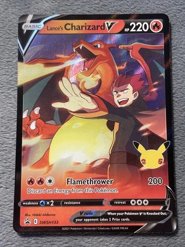Lance’s Charizard SWSH133 Full Art Holo Promo Pokemon Card Celebrations 25th Ann