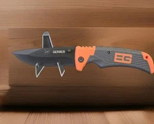 New Gerber Bear Grylls Survival Folding Pocket Knife Orange Stainless Steel