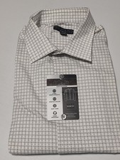 NWT - Men's Slim Fit Shirt - White and Black - 16-16 1/2 34/35