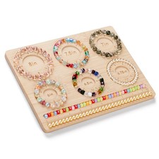 Premium Bamboo Bead Board for Jewelry Making, DIY Bracelet Beading Board with.