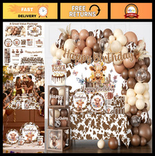 Highland Cow Birthday Party Decorations Set for 25  300 Pcs Easy Setup, Tablewa