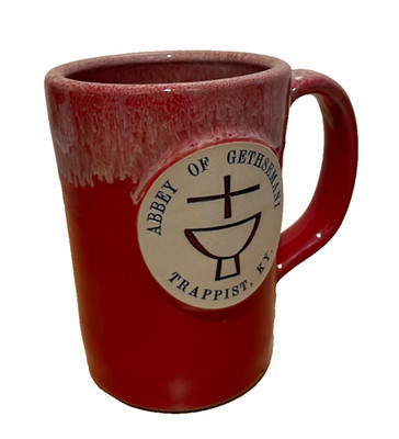 Abbey of Gethsemani Trappist KY Deneen Pottery Ceramic Coffee Mug Red  2013  1