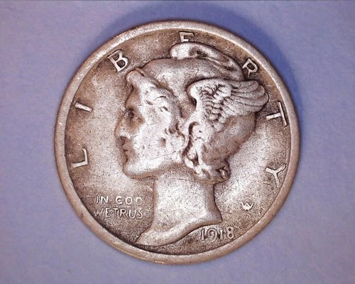 1918-S  Mercury Head Silver Dime  FINE **330-6