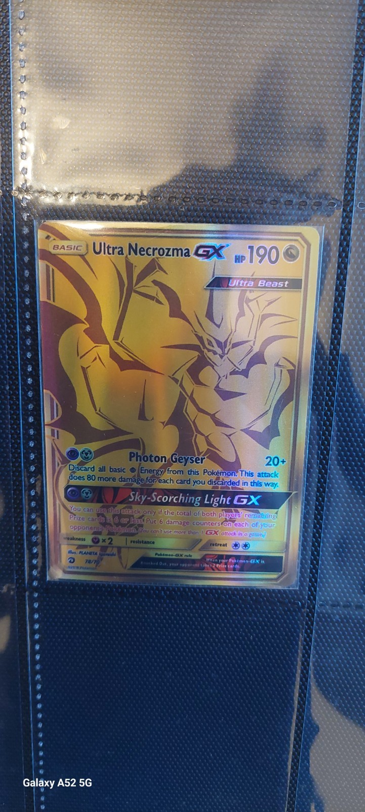 Pokemon TCG Ultra Necrozma GX 78/70 Dragon Majesty Secret Rare Full Art Holo