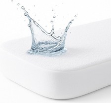 Cot Bed Protector - Breathable Waterproof Mattress Cover for Toddler - White