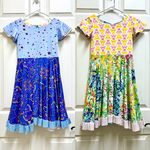 Twirly Girl Reversible Dress sz 8 Fun Colorful 2-in-1 Made in USA Twirl