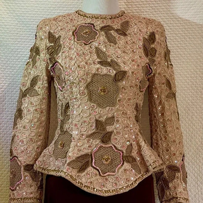 RARE Vintage James Benjamin Beaded, Embroidered Top. Mother-of-the-Bride