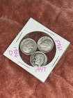 3 Silver U.S. 10C Roosevelt Dimes Lot 1947, 1956-D, 1963