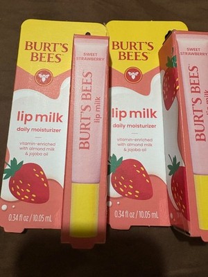 2 Burt s Bees Lip Milk, Daily Lip Moisturizer, SWEET STRAWBERRY, Vitamin Enriche