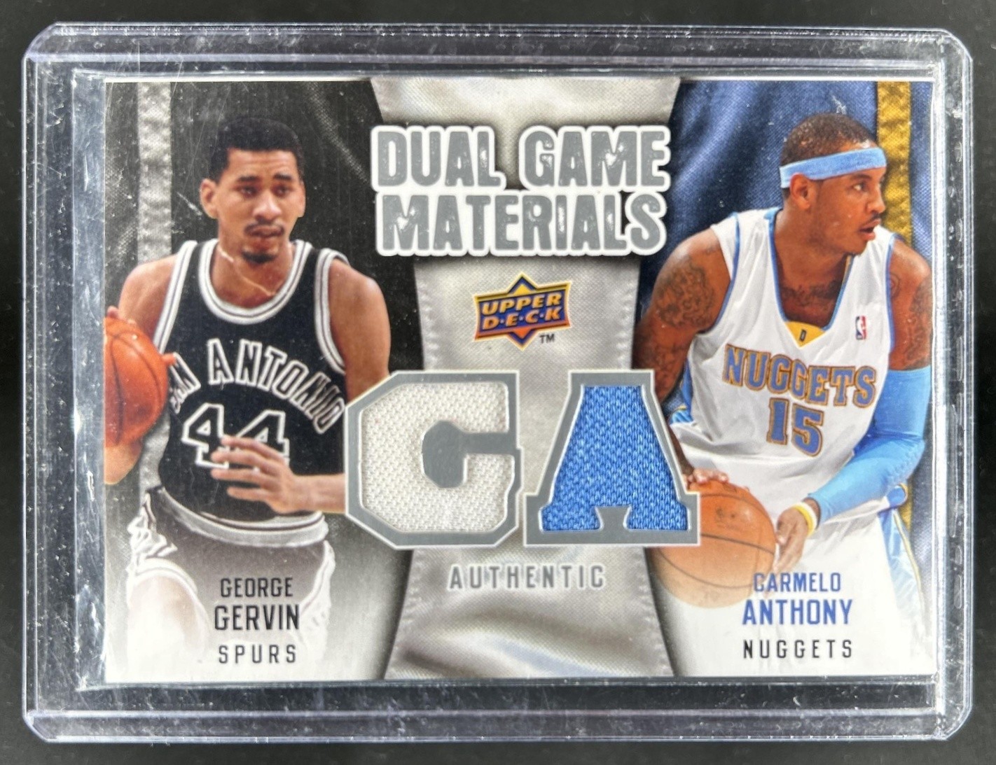 2009-10 Upper Deck George Gervin Carmelo Anthony Dual Game Jersey #DG-GA Hawks