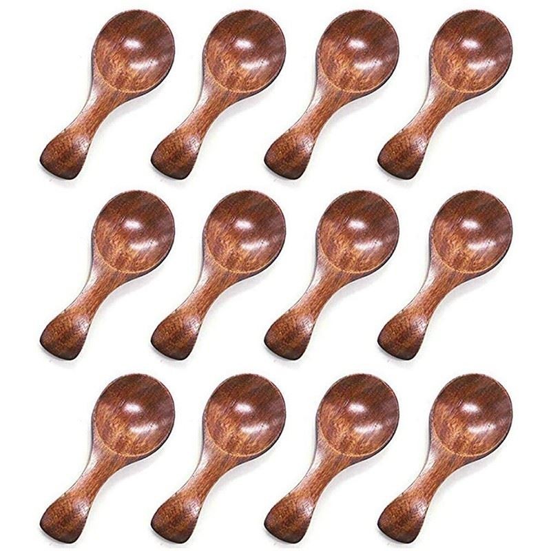 Pequeño Cuchara de Madera 10PCS Helado Sal Cucharas Miel Café Té Azúcar Sal