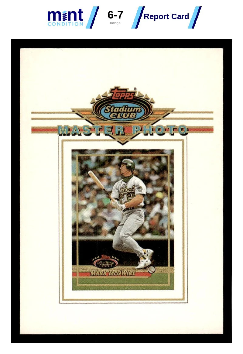 1993 STADIUM CLUB MARK MCGWIRE NNO MASTER PHOTOS REDEMPTIONS ATHLETICS MCG 7