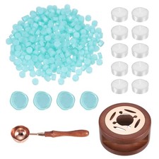 Wax Seal Kit, 300 Wax Beads, Candles, Clear Blue