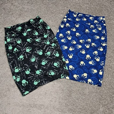 Lula Roe Women's Pair Of 2 Skirt Minnie Mouse Multicolor X-Small