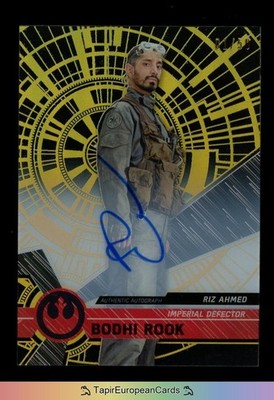 /50 Riz Ahmed Topps Star Wars High Tek 2017 Bodhi Rook ON CAR Auto Autograph