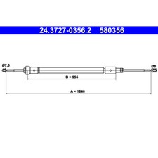 Seilzug Feststellbremse ATE 24.3727-0356.2 für Citroën C4 Cactus