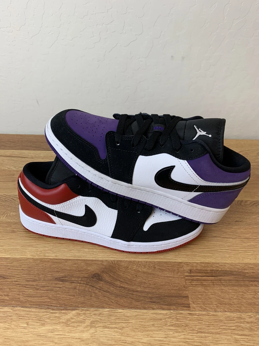 Size 6.5 Mismatch Jordan 1 Low Court Purple Black Toe 2019 GS New