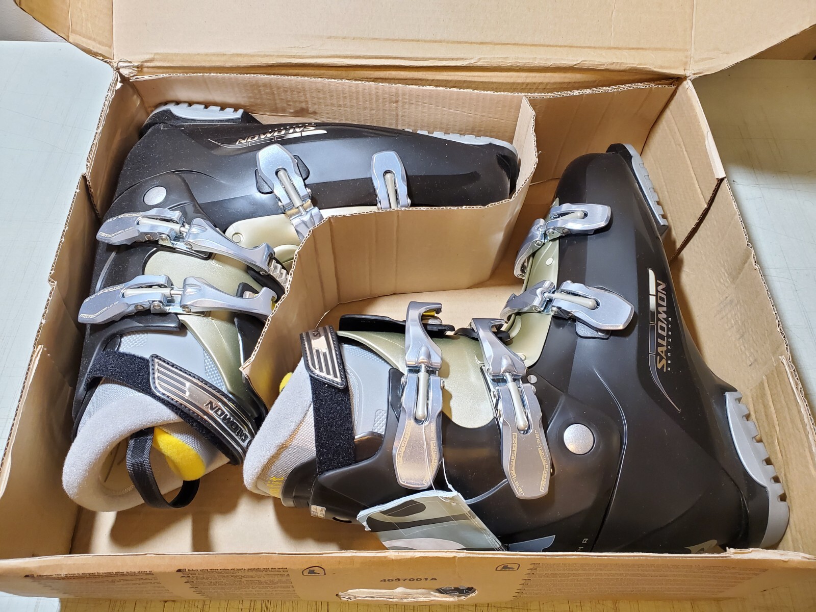 Scarponi da sci uomo Salomon Performa 6.0 nero canna di fucile metallo 32 5 US 15 5 NUOVI