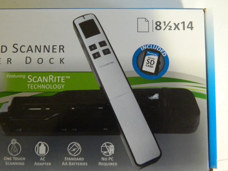 Pandigital Handheld Wand Scanner With Feeder Dock and SD Card Red PANSCN09RD New - Image 2 of 4