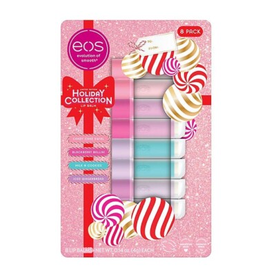 EOS Holiday Collection Lip Balm Variety Pack 0.14 Oz Each 8 Pack