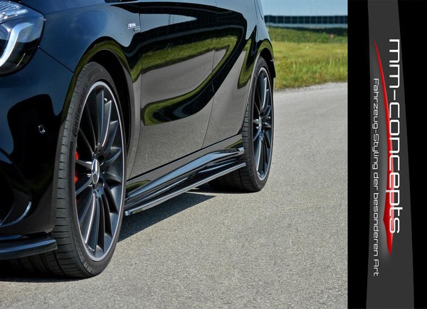 CUP Seitenschweller AnsäTze Schwarz Mercedes A Klasse W176 AMG Skirts Leisten-image