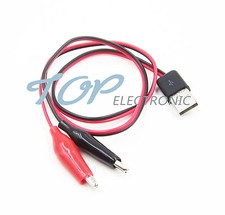 Alligator Test Clips Clamp to USB Male Connector Power Supply Adapter Cable 60cm