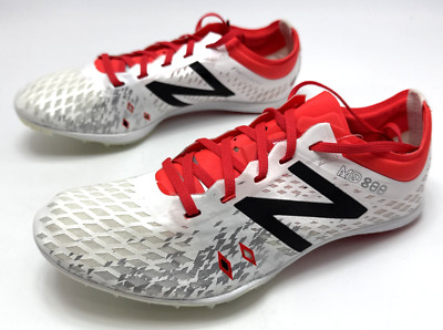 New Balance Women's MD800 V5 Track Spike Shoes Size 6.5 B White Red WMD800F5
